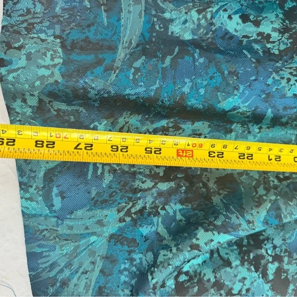 Maggy London Teal and Floral Brocade Fit-and-Flare Dress - Picture 9 of 11